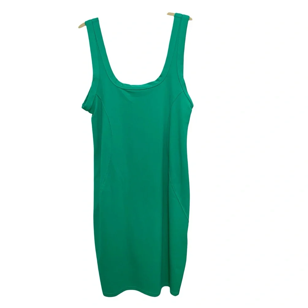 Yitty Tank Dress Womens Large Fitted‎ Body Butter Solid Green Mini